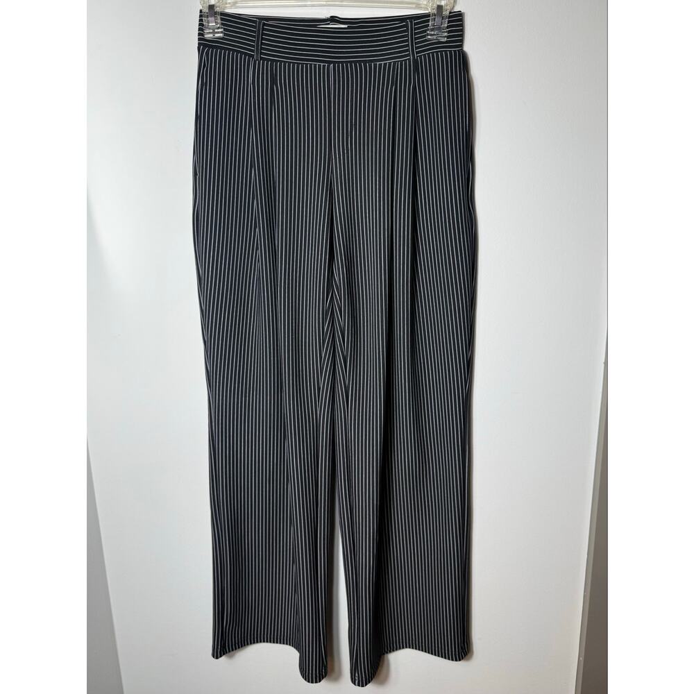 Chrome Riot M Pinstripe Pull On Menswear Pleated Trouser Pants Office Siren EUC - Picture 2 of 9